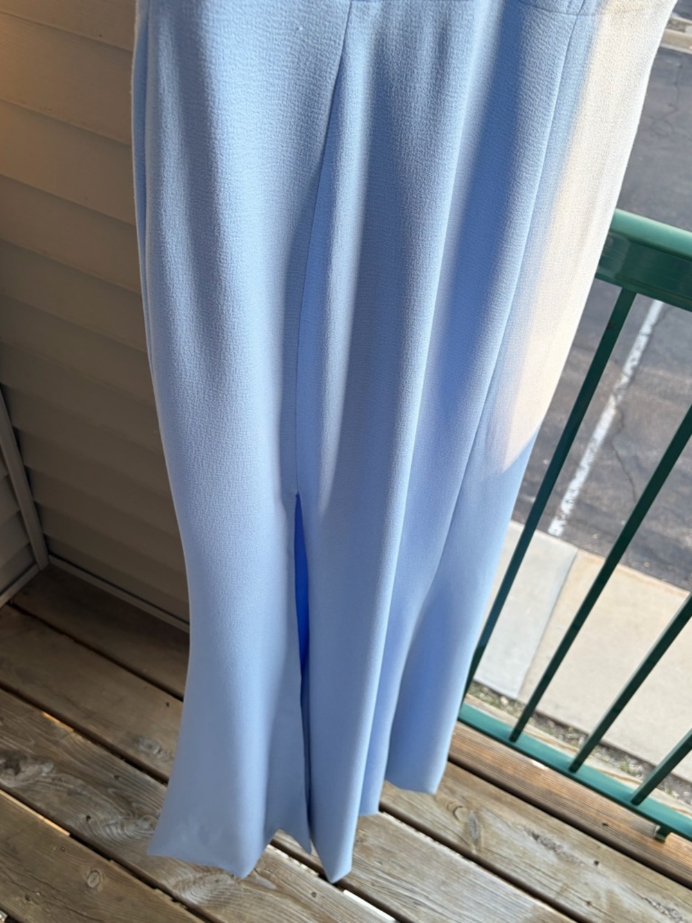 🆕 Dress The Population Light Blue Maxi Dress Slit Elegant Formal Gown Size M - Picture 12 of 15